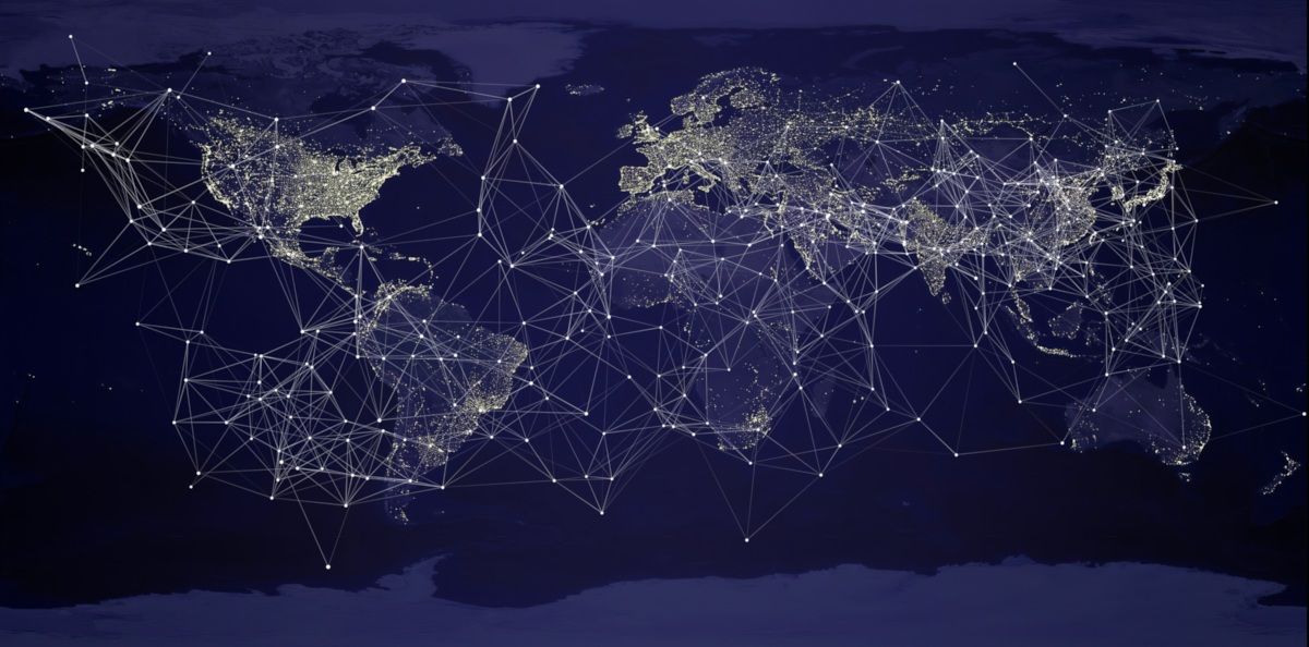 Netzwerk Erde Weltkarte